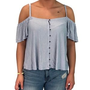 AMERICAN EAGLE off the shoulder striped blouse